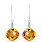 Cercei din Argint 925 ( 1.76 grame ) cu Citrin Ural și Topaz Alb 9.4 Carate