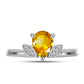 Inel din Argint 925 ( 1.9 grame ) cu Citrin Ural și Topaz Alb 1 Carate