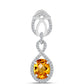 Pandantiv din Argint 925 ( 2.07 grame ) cu Citrin Ural și Topaz Alb 2.74 Carate