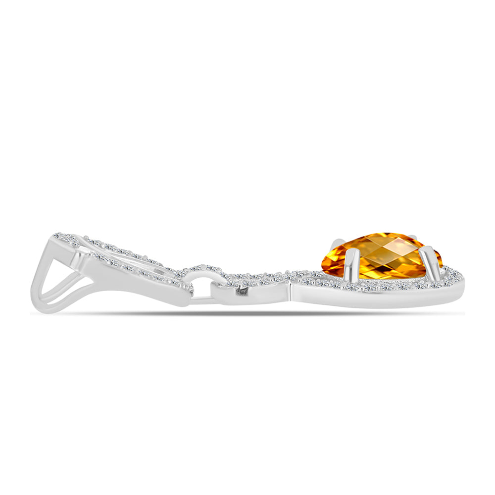 Pandantiv din Argint 925 ( 2.07 grame ) cu Citrin Ural și Topaz Alb 2.74 Carate