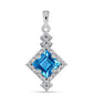 Pandantiv din Argint 925 ( 1.2 grame ) cu Topaz Swiss Blue și Topaz Alb 1.68 Carate