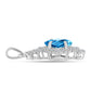 Pandantiv din Argint 925 ( 1.2 grame ) cu Topaz Swiss Blue și Topaz Alb 1.68 Carate