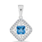 Pandantiv din Argint 925 ( 1.49 grame ) cu Topaz Swiss Blue și Topaz Alb 1 Carate