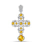 Cruce Pandantiv din Argint 925 ( 3.56 grame ) cu Citrin Ural și Topaz Alb 1.79 Carate