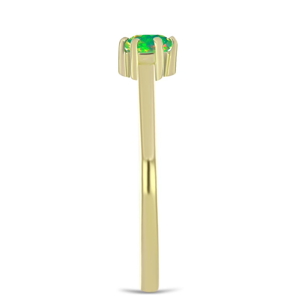 Inel din Argint 925 Placat cu Aur ( 1.48 grame ) cu Opal Verde Etiopian Lega Dembi 0.15 Carate