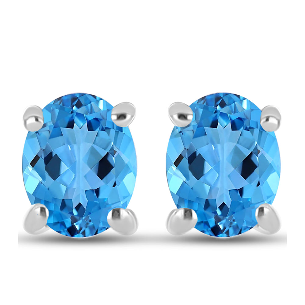 Cercei din Argint 925 ( 0.91 grame ) cu Topaz Swiss Blue 0.46 Carate