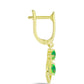 Cercei din Argint 925 Placat cu Aur ( 3.51 grame ) cu Opal Verde Etiopian Lega Dembi 0.87 Carate