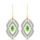 Cercei din Argint 925 Placat cu Aur ( 5.53 grame ) cu Opal Verde Etiopian Lega Dembi și Topaz Alb 1.84 Carate