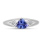Inel din Argint 925 ( 2.95 grame ) cu Tanzanit AAA și Topaz Alb 0.74 Carate
