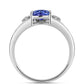 Inel din Argint 925 ( 2.95 grame ) cu Tanzanit AAA și Topaz Alb 0.74 Carate