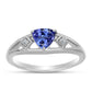 Inel din Argint 925 ( 2.95 grame ) cu Tanzanit AAA și Topaz Alb 0.74 Carate