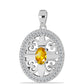 Pandantiv din Argint 925 ( 2.49 grame ) cu Citrin Ural și Topaz Alb 0.72 Carate