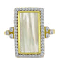 Inel din Argint 925 Placat cu Aur ( 4.28 grame ) cu Sidef și Topaz Alb 4.16 Carate