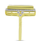 Inel din Argint 925 Placat cu Aur ( 4.28 grame ) cu Sidef și Topaz Alb 4.16 Carate