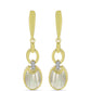 Cercei din Argint 925 Placat cu Aur ( 5.68 grame ) cu Sidef și Topaz Alb 4.05 Carate