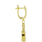 Cercei din Argint 925 Placat cu Aur ( 5.68 grame ) cu Sidef și Topaz Alb 4.05 Carate