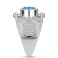 Inel din Argint 925 ( 6.79 grame ) cu Topaz Swiss Blue și Topaz Alb 2.51 Carate