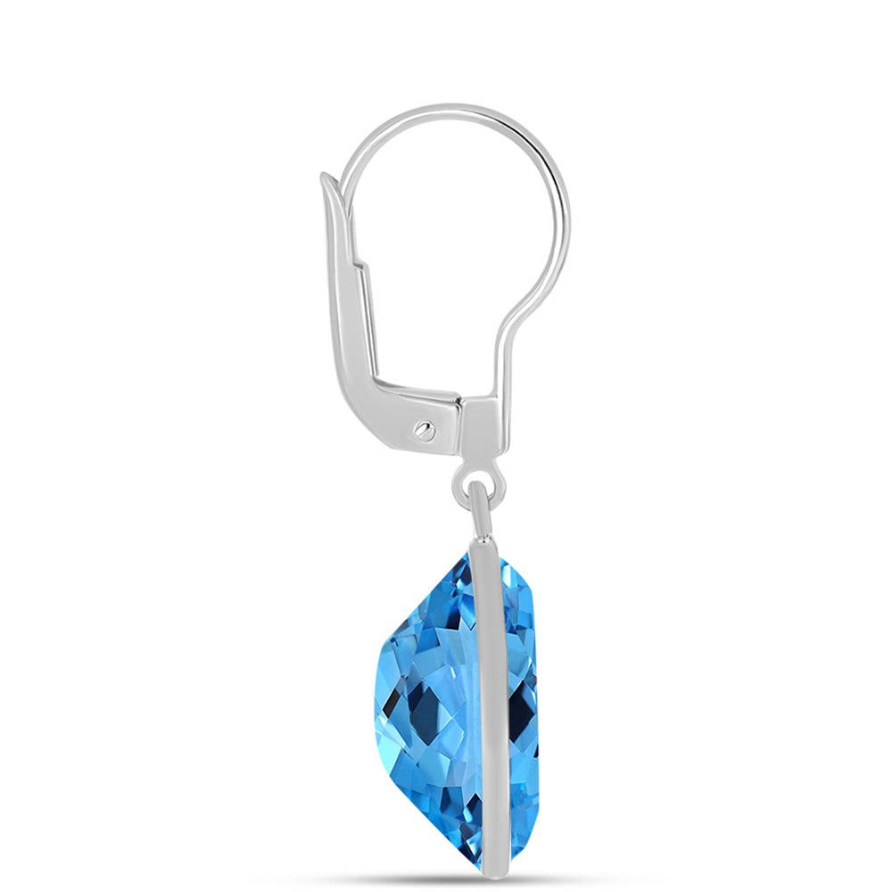 Cercei din Argint 925 ( 1.26 grame ) cu Topaz Swiss Blue 13.87 Carate 2 