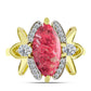 Inel din Argint 925 Placat cu Aur ( 3.33 grame ) cu Thulit și Topaz Alb 4.01 Carate