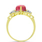 Inel din Argint 925 Placat cu Aur ( 3.33 grame ) cu Thulit și Topaz Alb 4.01 Carate