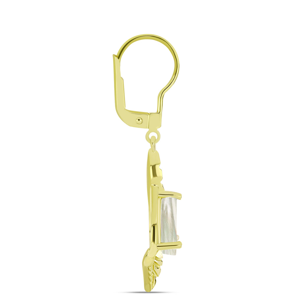 Cercei din Argint 925 Placat cu Aur ( 3.66 grame ) cu Sidef 3.04 Carate