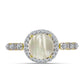 Inel din Argint 925 Placat cu Aur ( 2.73 grame ) cu Sidef și Topaz Alb 1.85 Carate