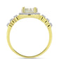 Inel din Argint 925 Placat cu Aur ( 2.73 grame ) cu Sidef și Topaz Alb 1.85 Carate