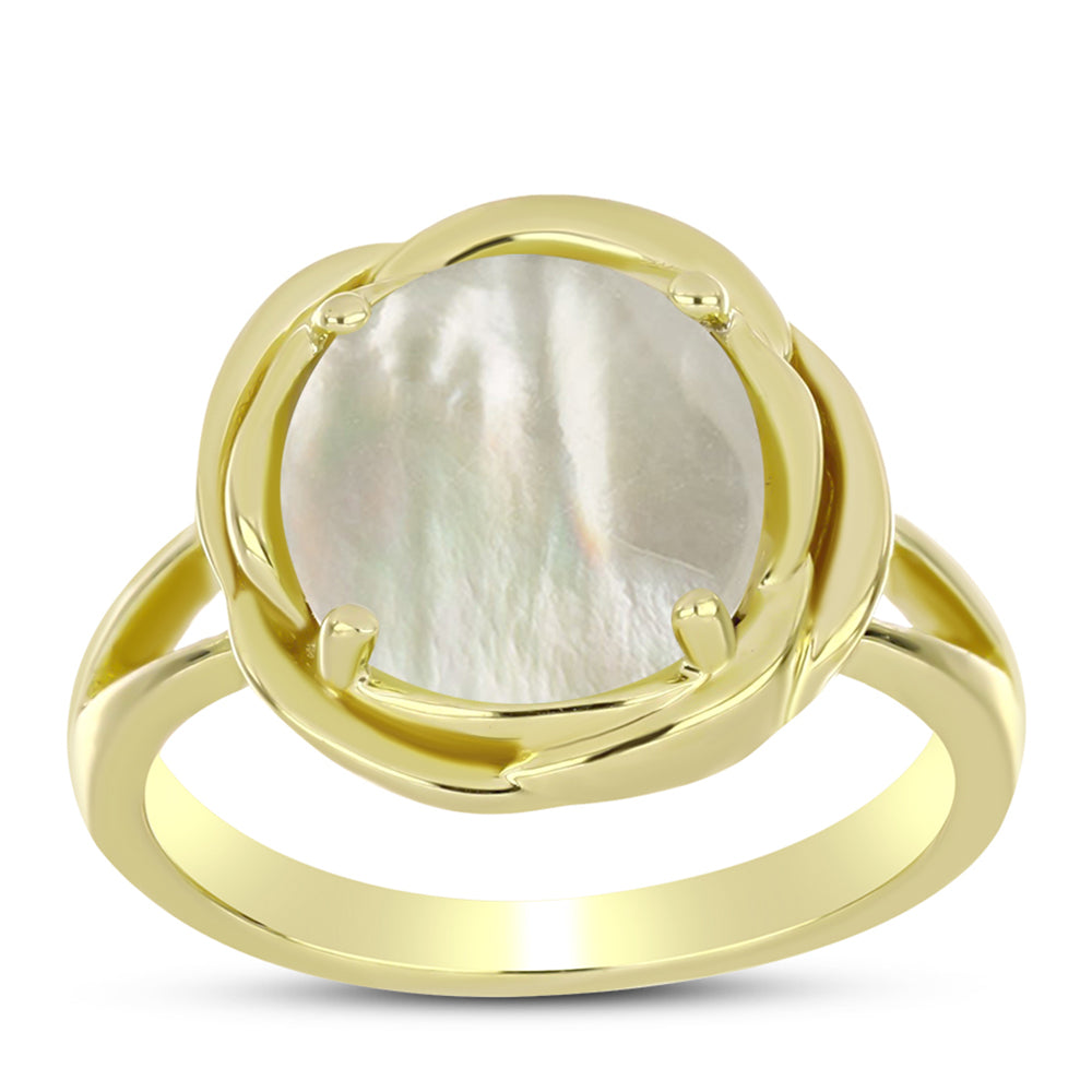 Inel din Argint 925 Placat cu Aur ( 4.45 grame ) cu Sidef 2.64 Carate 3 