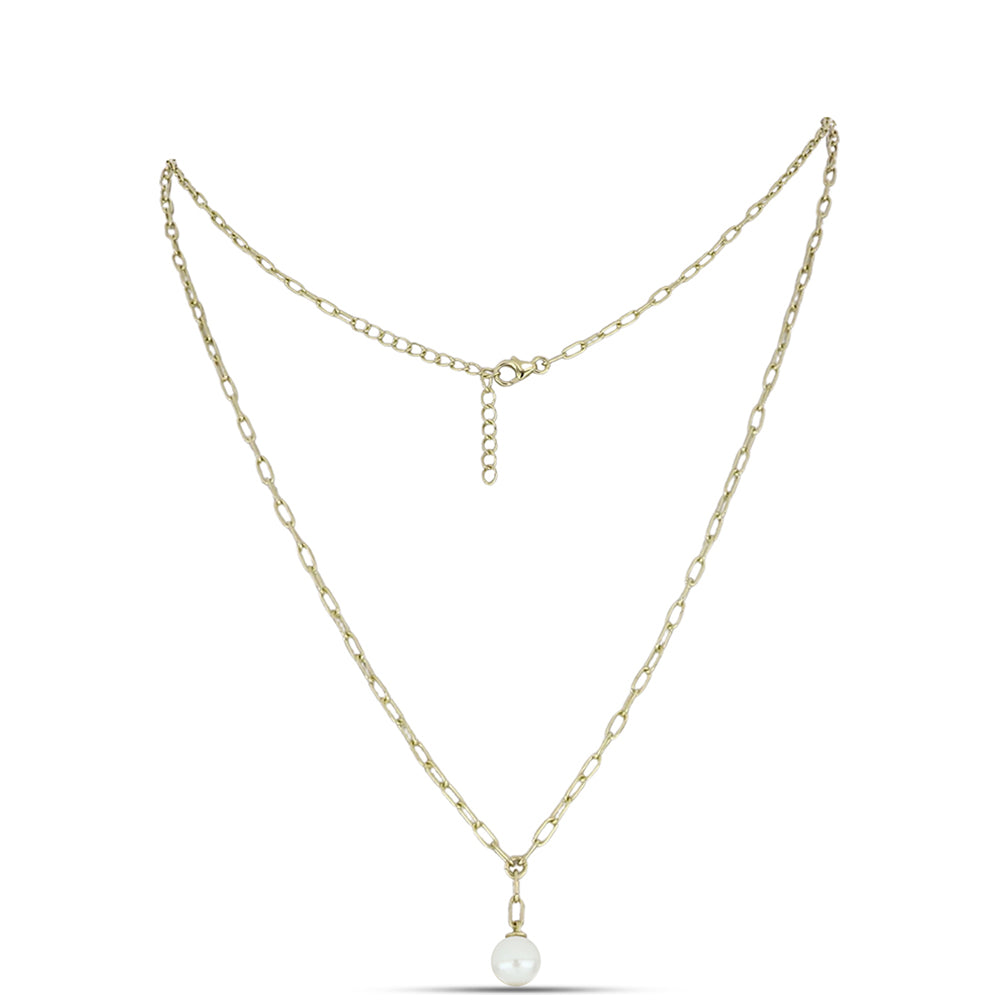 Colier din Argint 925 Placat cu Aur ( 4.41 grame ) cu Sidef 3.78 Carate