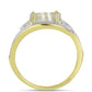 Inel din Argint 925 Placat cu Aur ( 6.69 grame ) cu Sidef și Topaz Alb 3.7 Carate