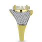 Inel din Argint 925 Placat cu Aur ( 6.24 grame ) cu Sidef și Topaz Alb 4.86 Carate