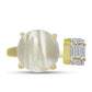 Inel din Argint 925 Placat cu Aur ( 3.36 grame ) cu Sidef și Zircon Alb 4.34 Carate