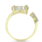 Inel din Argint 925 Placat cu Aur ( 3.36 grame ) cu Sidef și Zircon Alb 4.34 Carate