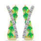 Cercei din Argint 925 Placat cu Aur ( 4.84 grame ) cu Opal Verde Etiopian Lega Dembi și Topaz Alb 0.82 Carate