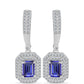 Cercei din Argint 925 ( 4.62 grame ) cu Tanzanit AAA și Topaz Alb 2.97 Carate