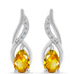 Cercei din Argint 925 ( 3.1 grame ) cu Citrin Ural și Topaz Alb 0.83 Carate