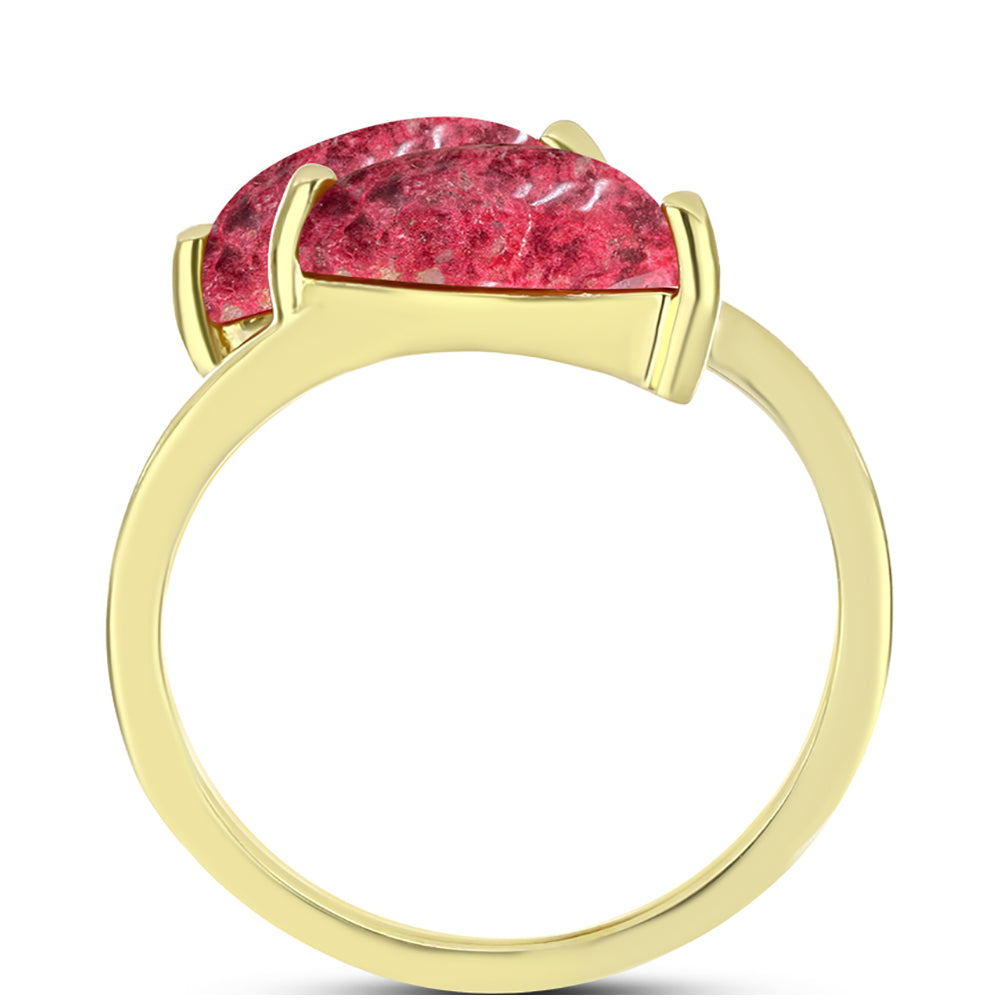 Inel din Argint 925 Placat cu Aur ( 2.3 grame ) cu Thulit 3.08 Carate