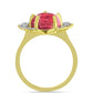 Inel din Argint 925 Placat cu Aur ( 4.13 grame ) cu Thulit și Topaz Alb 4.96 Carate