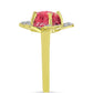 Inel din Argint 925 Placat cu Aur ( 4.13 grame ) cu Thulit și Topaz Alb 4.96 Carate