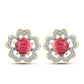 Cercei din Argint 925 Placat cu Aur ( 4.82 grame ) cu Thulit și Topaz Alb 5.77 Carate
