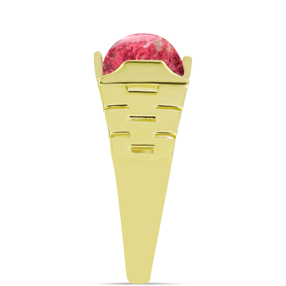 Inel din Argint 925 Placat cu Aur ( 3.5 grame ) cu Thulit 2.86 Carate
