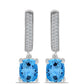 Cercei din Argint 925 ( 4.38 grame ) cu Topaz Swiss Blue și Topaz Alb 5.32 Carate