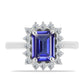 Inel din Argint 925 ( 2.71 grame ) cu Tanzanit AAA și Topaz Alb 2.02 Carate