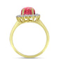 Inel din Argint 925 Placat cu Aur ( 2.32 grame ) cu Thulit și Topaz Alb 2.95 Carate