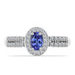 Inel din Argint 925 ( 2.84 grame ) cu Tanzanit AAA și Topaz Alb 0.76 Carate
