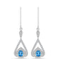 Cercei din Argint 925 ( 4.2 grame ) cu Topaz Swiss Blue și Topaz Alb 1.61 Carate