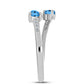 Inel din Argint 925 ( 1.59 grame ) cu Topaz Swiss Blue și Topaz Alb 0.59 Carate