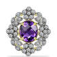 Inel din Argint 925 Placat cu Aur ( 5.2 grame ) cu Ametist Marocan și Topaz Alb 5.36 Carate