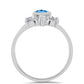 Inel din Argint 925 ( 3.6 grame ) cu Topaz Swiss Blue și Topaz Alb 1.65 Carate