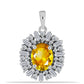 Pandantiv din Argint 925 ( 2.51 grame ) cu Citrin Ural și Zircon Alb 2.9 Carate